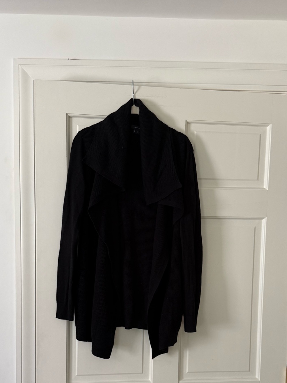 Theory Black Draped Open-Front Cardigan